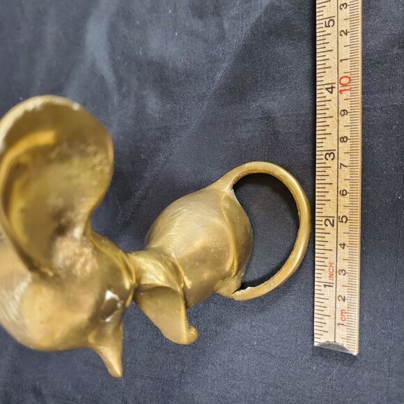 VTG Solid Brass Mouse Figurine | Mid Century Brass Animal Sculpture | Whimsical - Picture 8 of 15